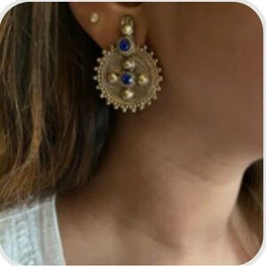 Elegant Gold and Blue Earrings